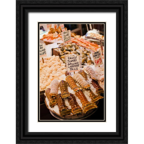 Fresh Seafood I Black Ornate Wood Framed Art Print with Double Matting by Stefko, Bob
