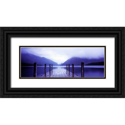 Serene Dock I Black Ornate Wood Framed Art Print with Double Matting by Stefko, Bob