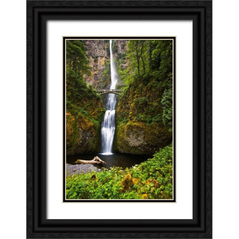 Multnomah Falls II Black Ornate Wood Framed Art Print with Double Matting by Stefko, Bob