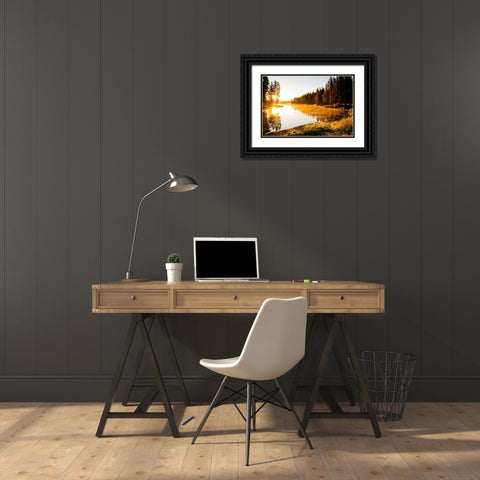 Winchester Lake I Black Ornate Wood Framed Art Print with Double Matting by Stefko, Bob