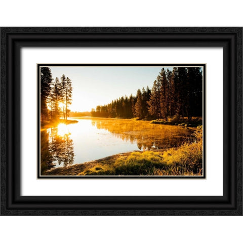Winchester Lake I Black Ornate Wood Framed Art Print with Double Matting by Stefko, Bob