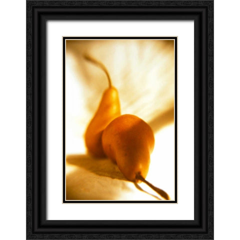 Pears II Black Ornate Wood Framed Art Print with Double Matting by Stefko, Bob