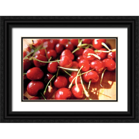Cherries II Black Ornate Wood Framed Art Print with Double Matting by Stefko, Bob