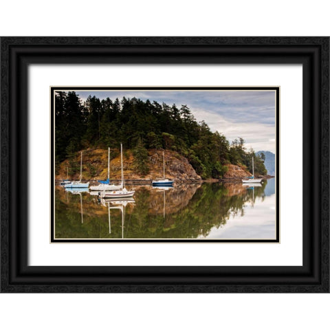 Sooke Harbor II Black Ornate Wood Framed Art Print with Double Matting by Stefko, Bob