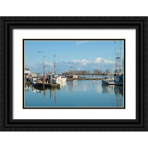 Steveston Scenic I Black Ornate Wood Framed Art Print with Double Matting by Styber, Dana