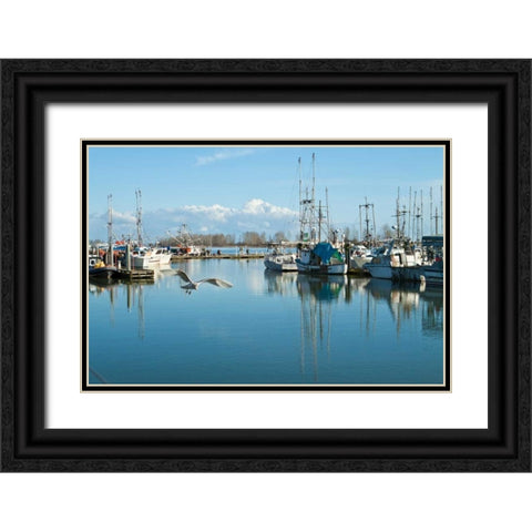 Steveston Scenic II Black Ornate Wood Framed Art Print with Double Matting by Styber, Dana