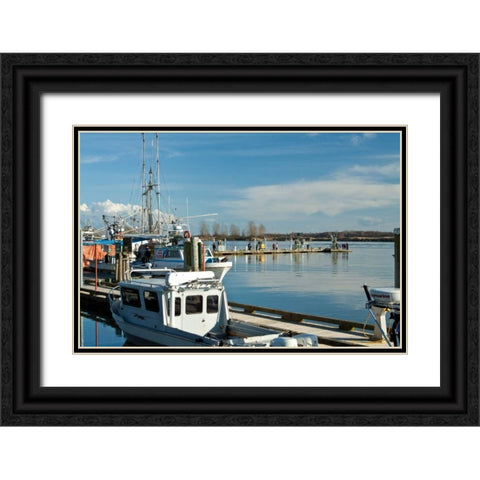 Steveston Scenic III Black Ornate Wood Framed Art Print with Double Matting by Styber, Dana