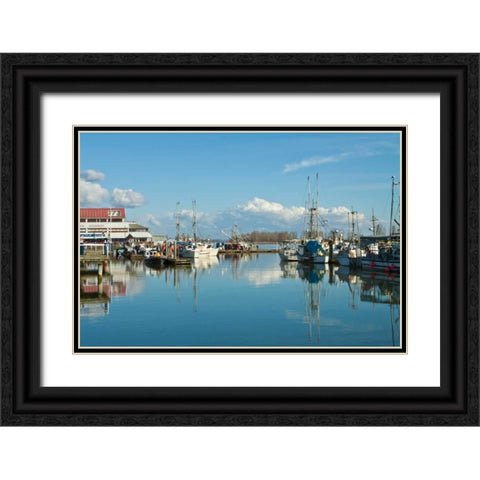 Steveston Scenic IV Black Ornate Wood Framed Art Print with Double Matting by Styber, Dana