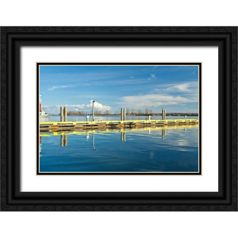 Steveston Scenic VI Black Ornate Wood Framed Art Print with Double Matting by Styber, Dana
