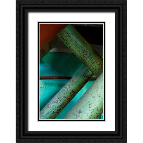 Crosshatch Black Ornate Wood Framed Art Print with Double Matting by Styber, Dana
