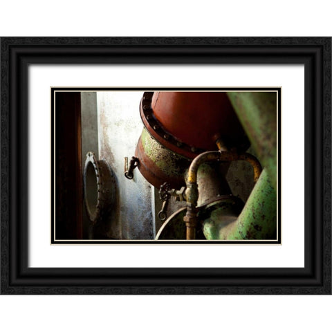 Red Pipe Rules Black Ornate Wood Framed Art Print with Double Matting by Styber, Dana