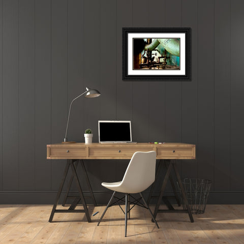 Pipe Junction Black Ornate Wood Framed Art Print with Double Matting by Styber, Dana