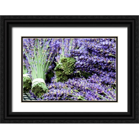 Lavender Bunches I Black Ornate Wood Framed Art Print with Double Matting by Styber, Dana