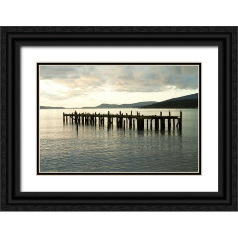 Lonely Dock Black Ornate Wood Framed Art Print with Double Matting by Styber, Dana