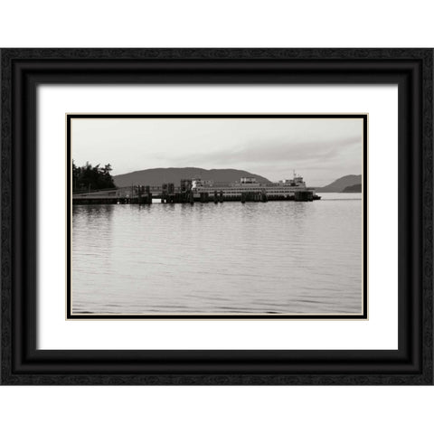 San Juan Ferry Dock II Black Ornate Wood Framed Art Print with Double Matting by Styber, Dana