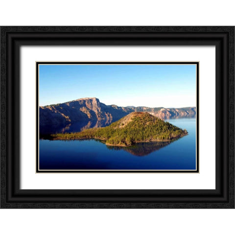 Crater Lake I Black Ornate Wood Framed Art Print with Double Matting by Taylor, Douglas