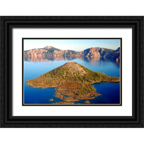 Crater Lake II Black Ornate Wood Framed Art Print with Double Matting by Taylor, Douglas