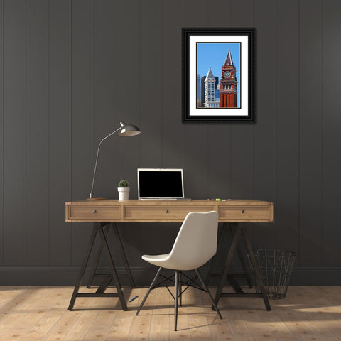 Skyline Time Black Ornate Wood Framed Art Print with Double Matting by Taylor, Douglas