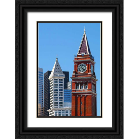 Skyline Time Black Ornate Wood Framed Art Print with Double Matting by Taylor, Douglas