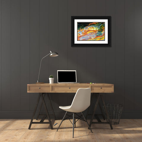 Outback Abstract Black Ornate Wood Framed Art Print with Double Matting by Taylor, Douglas