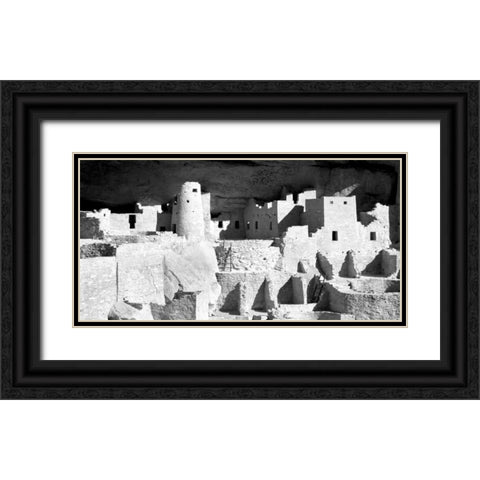 Cliff Palace Ruins BW Black Ornate Wood Framed Art Print with Double Matting by Taylor, Douglas
