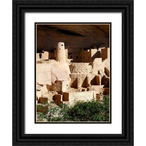 Cliff Palace Pueblo Portrait Black Ornate Wood Framed Art Print with Double Matting by Taylor, Douglas