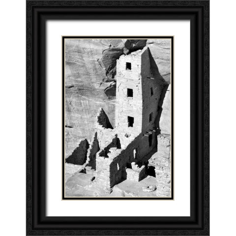 Square Tower House BW Black Ornate Wood Framed Art Print with Double Matting by Taylor, Douglas