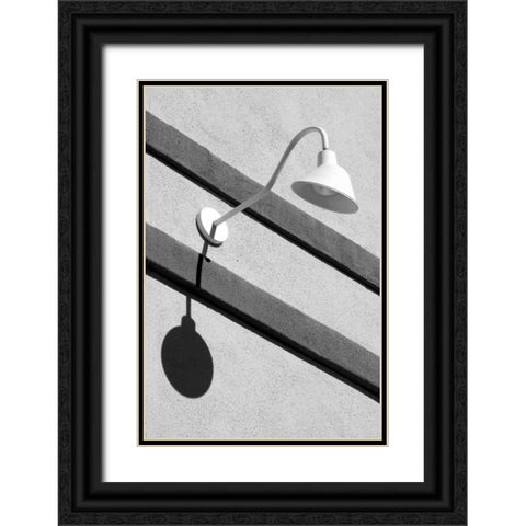 Lampshade BW Black Ornate Wood Framed Art Print with Double Matting by Taylor, Douglas