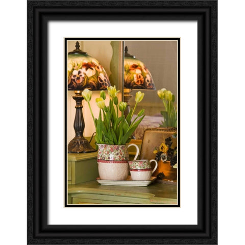 Yellow Tulips II Black Ornate Wood Framed Art Print with Double Matting by Clayton-Thompson, Philip