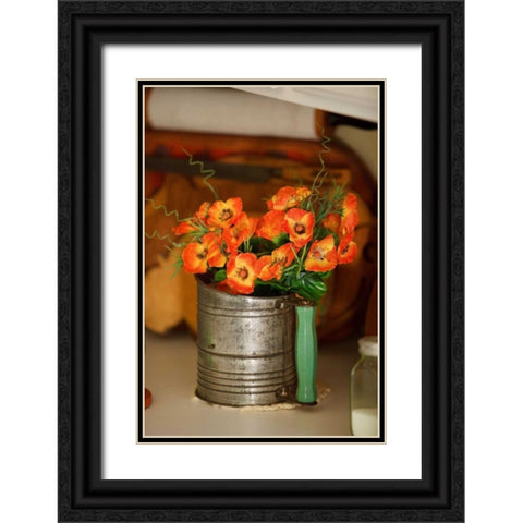 Flowers and Antiquities II Black Ornate Wood Framed Art Print with Double Matting by Clayton-Thompson, Philip