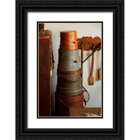 Hat Boxes II Black Ornate Wood Framed Art Print with Double Matting by Clayton-Thompson, Philip