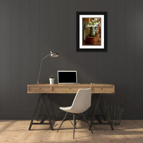 Daisy Bouquet I Black Ornate Wood Framed Art Print with Double Matting by Clayton-Thompson, Philip