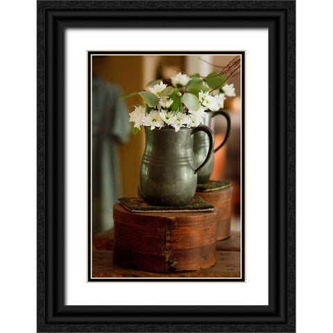Daisy Bouquet I Black Ornate Wood Framed Art Print with Double Matting by Clayton-Thompson, Philip
