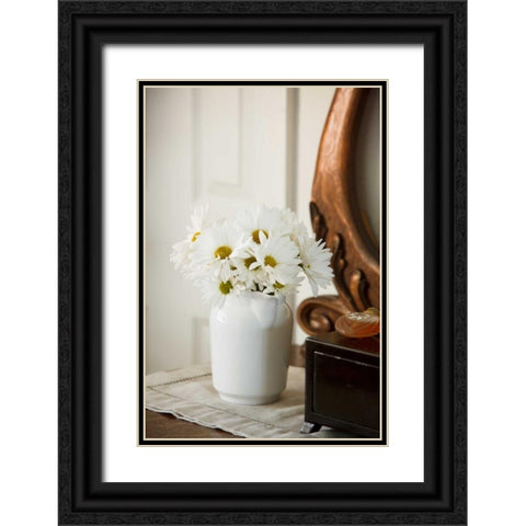 Daisy Bouquet II Black Ornate Wood Framed Art Print with Double Matting by Clayton-Thompson, Philip