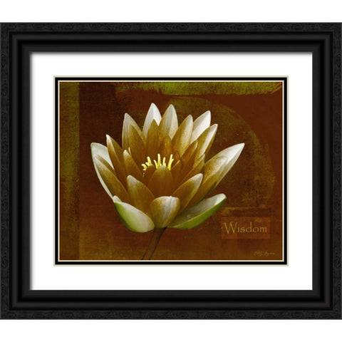 Rustic Lotus Wisdom Black Ornate Wood Framed Art Print with Double Matting by Geyman, Vitaly