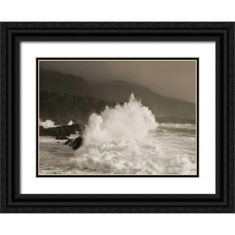 Waves of Passion Black Ornate Wood Framed Art Print with Double Matting by Geyman, Vitaly