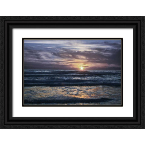 Purple Sunset Black Ornate Wood Framed Art Print with Double Matting by Geyman, Vitaly