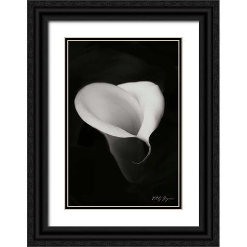 Calla Lily I Black Ornate Wood Framed Art Print with Double Matting by Geyman, Vitaly