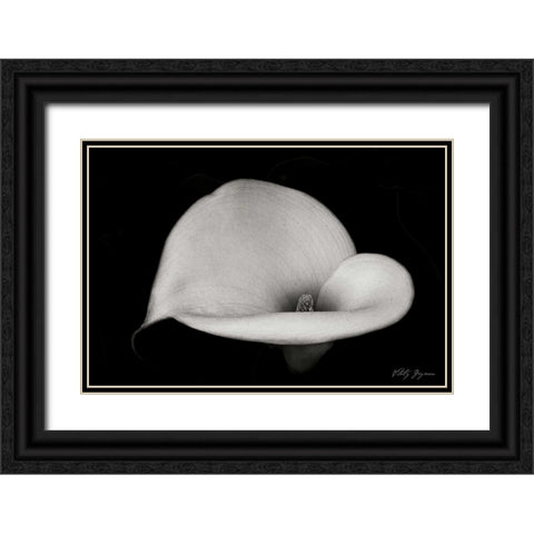 Calla Lily IV Black Ornate Wood Framed Art Print with Double Matting by Geyman, Vitaly