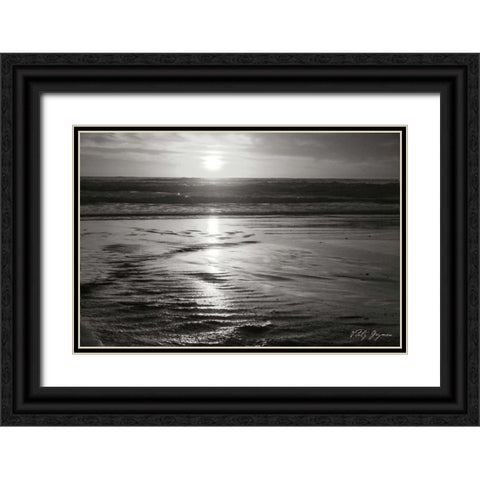 Golden Sunset II BandW Black Ornate Wood Framed Art Print with Double Matting by Geyman, Vitaly