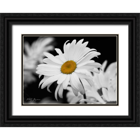 Daisy I BandW Black Ornate Wood Framed Art Print with Double Matting by Geyman, Vitaly