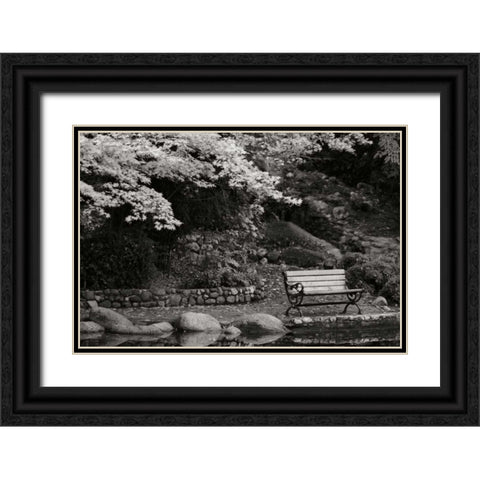 Autumn Trio I BandW Black Ornate Wood Framed Art Print with Double Matting by Geyman, Vitaly