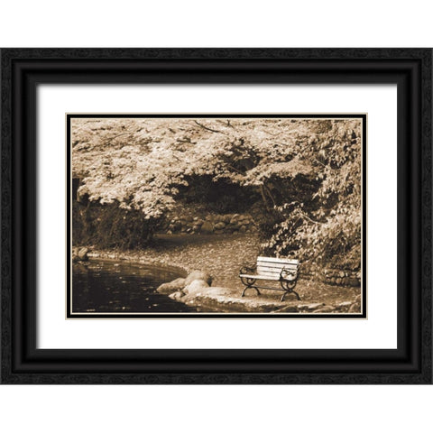 Autumn Trio II Black Ornate Wood Framed Art Print with Double Matting by Geyman, Vitaly