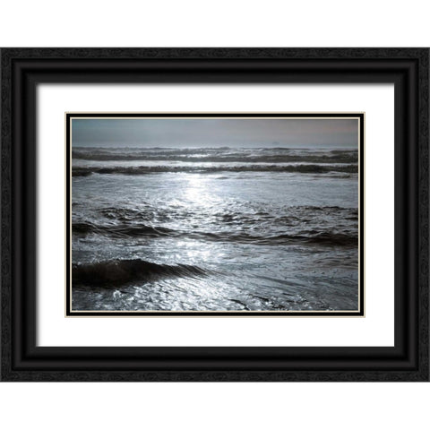 Golden Ocean I Black Ornate Wood Framed Art Print with Double Matting by Geyman, Vitaly