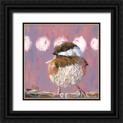 Hellow Chickadee Black Ornate Wood Framed Art Print with Double Matting by Reeves, Molly