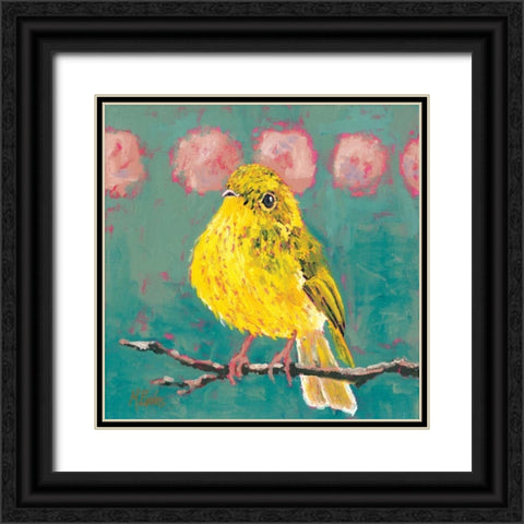 Citrine Fly Catcher Black Ornate Wood Framed Art Print with Double Matting by Reeves, Molly