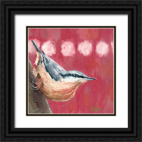 Hope Nuthatch Black Ornate Wood Framed Art Print with Double Matting by Reeves, Molly