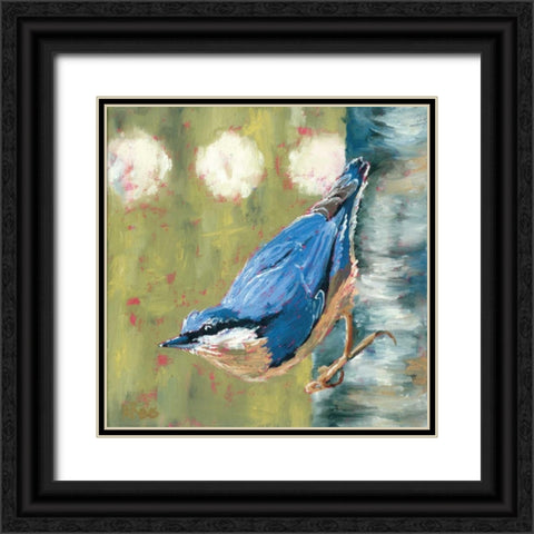 Life Nuthatch Black Ornate Wood Framed Art Print with Double Matting by Reeves, Molly