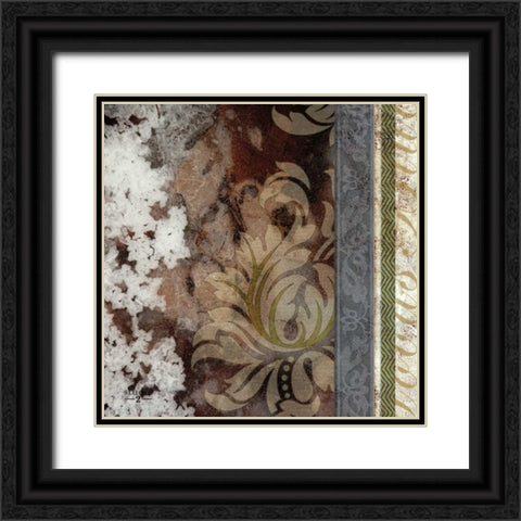 Winter Damask II Black Ornate Wood Framed Art Print with Double Matting by Studio 2