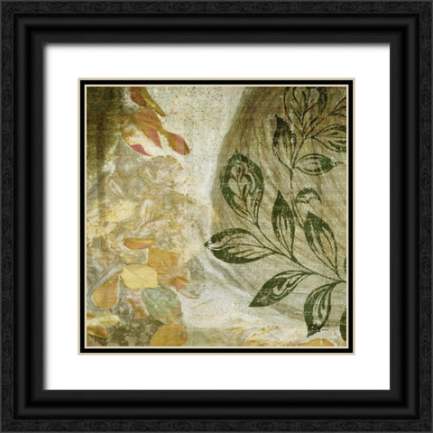 Green Swirl II Black Ornate Wood Framed Art Print with Double Matting by Studio 2